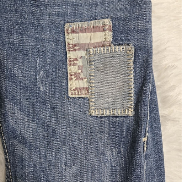 Cowgirl Tuff Blue Patchwork Boot Cut Jeans - Picture 7 of 8